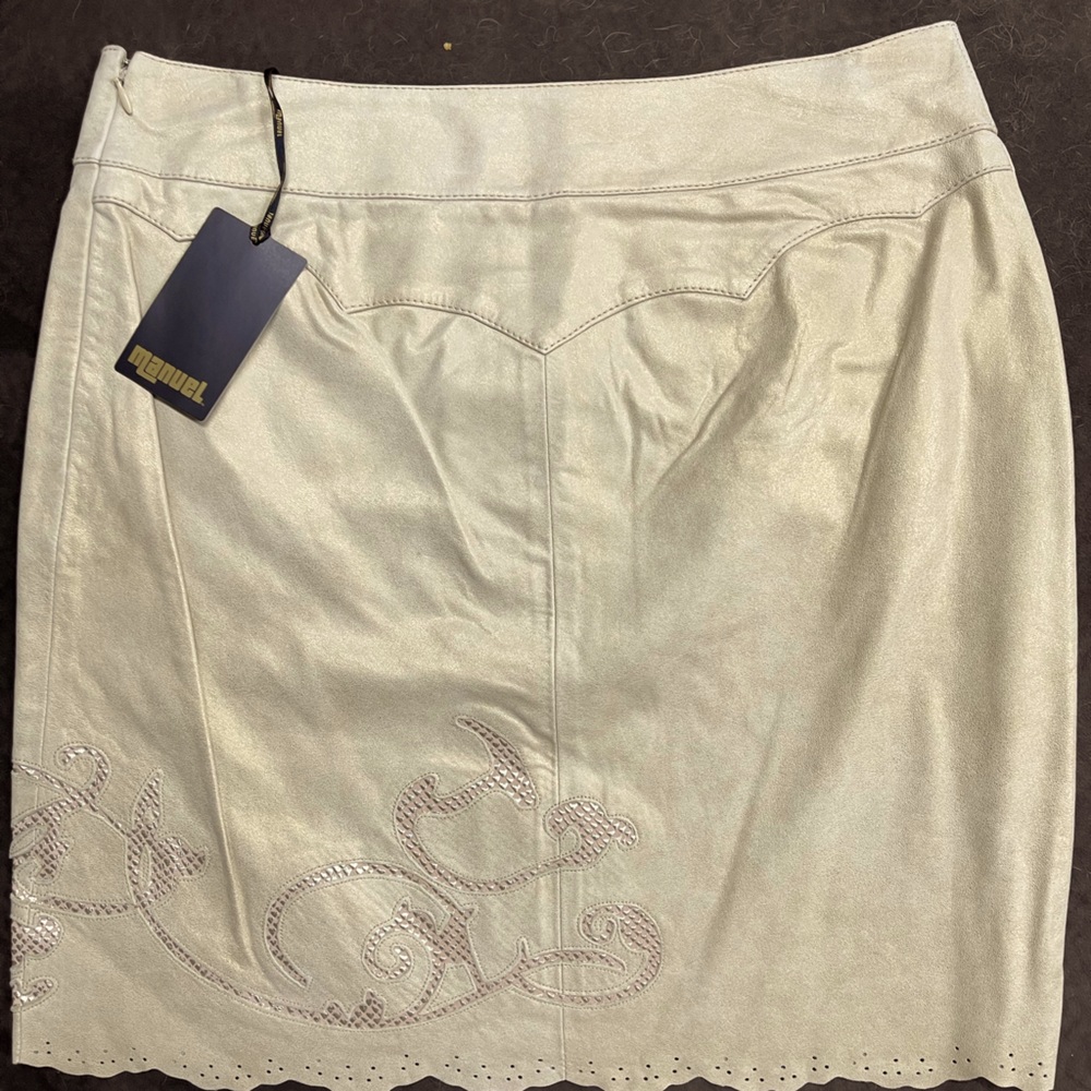 Manuel Lambskin Leather Skirt